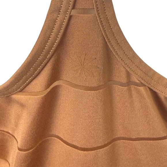 ATHLETA Stripe Mesh Tan Chi Tank Top Size Medium Workout Fitness Gym Athletic - Picture 5 of 9